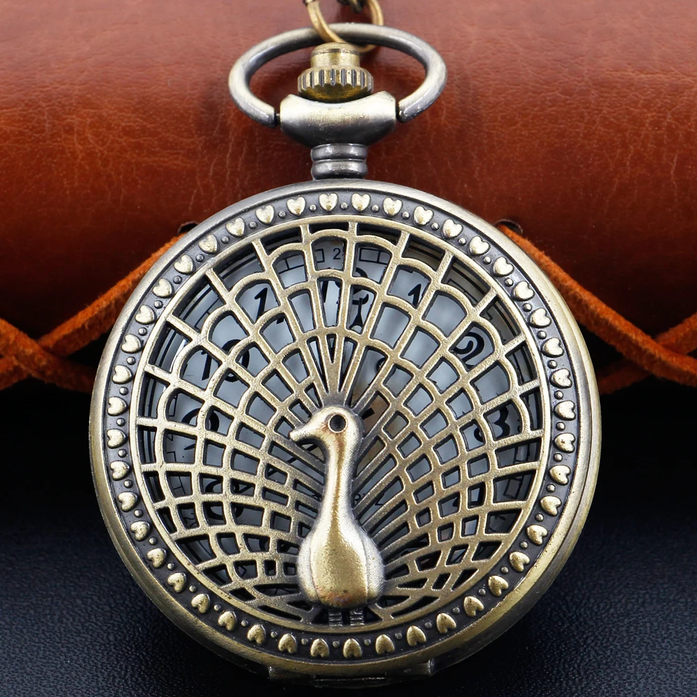 

Featured Hollow Peacock 3D Relief Quartz Pocket Watch Steampunk Fob Chain Men's Watch Clock The Best Holiday Souvenir Gift