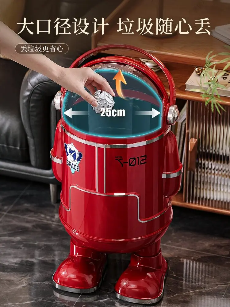trash can household 2026 new living room light luxury high-end large-capacity bedroom kitchen with cover high value