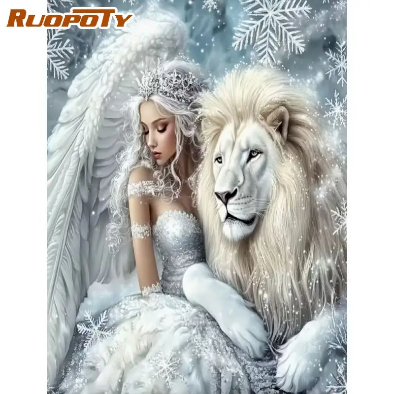 

RUOPOTY 5d Diamond Painting Diy Crafts Rhinestone Of Picture Elf Full Round/Square Diamond Art For Beginners Living Room Decorat