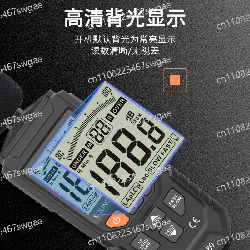 Level Meter with Data Storage Portable Handheld Digital Noise Meter  Monitoring Sound A/C Weighting Leq Continuous