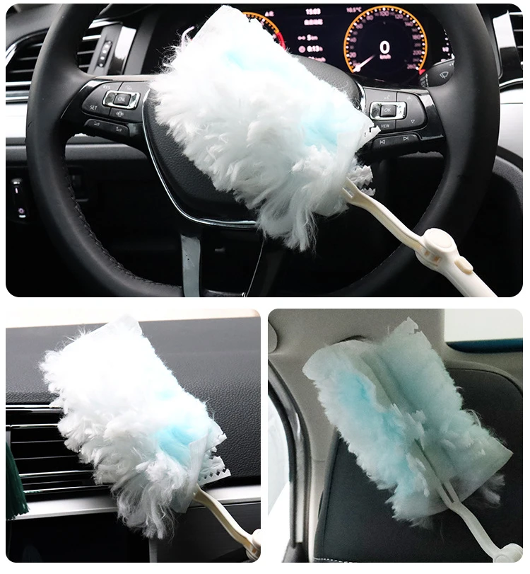 10pcs Replacement Heads Duster Disposable Short Duster Refills Bulk for Cleaning Home Office Blinds Car Surface Dust Clean Tool