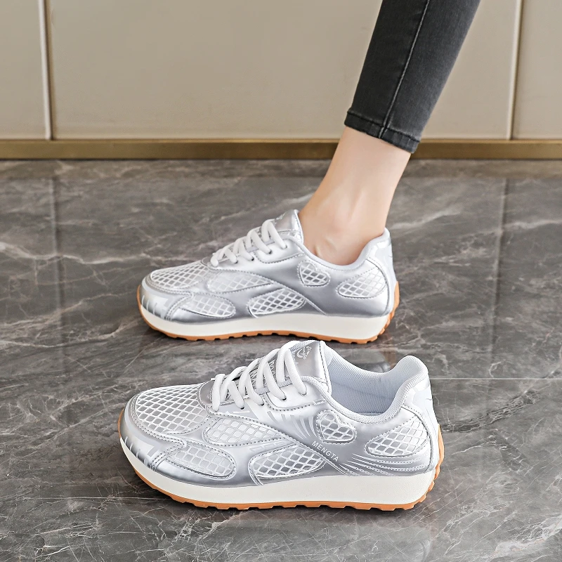 

Breathable Mesh Platform Sneakers for Women 3cm Thick Sole Comfortable Walking Shoes Non Slip Fashion Athletic Footwear