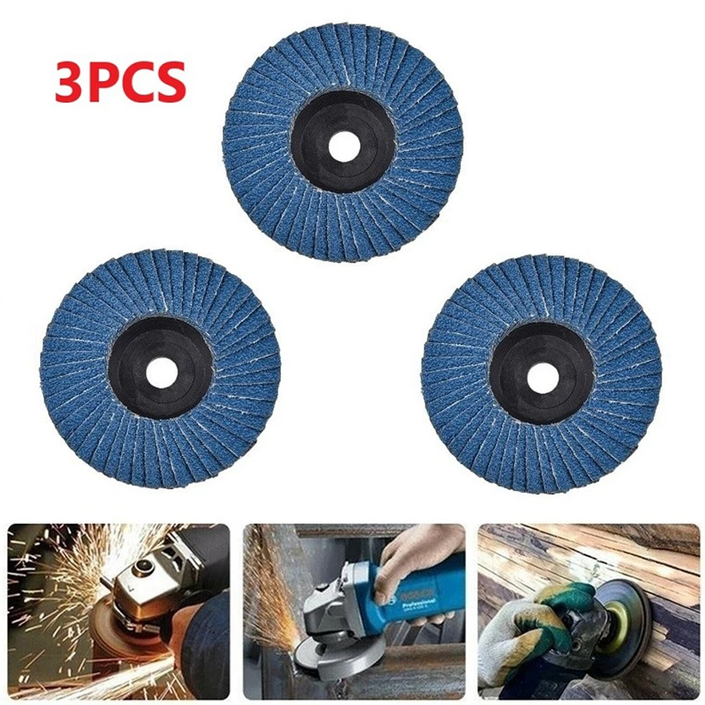 3pcs 3 Inch Flat Flap Discs 75mm Sanding Disc 10mm Bore Mini Angle Grinder Grinding Wheel Multifunction Power Tool Accessories