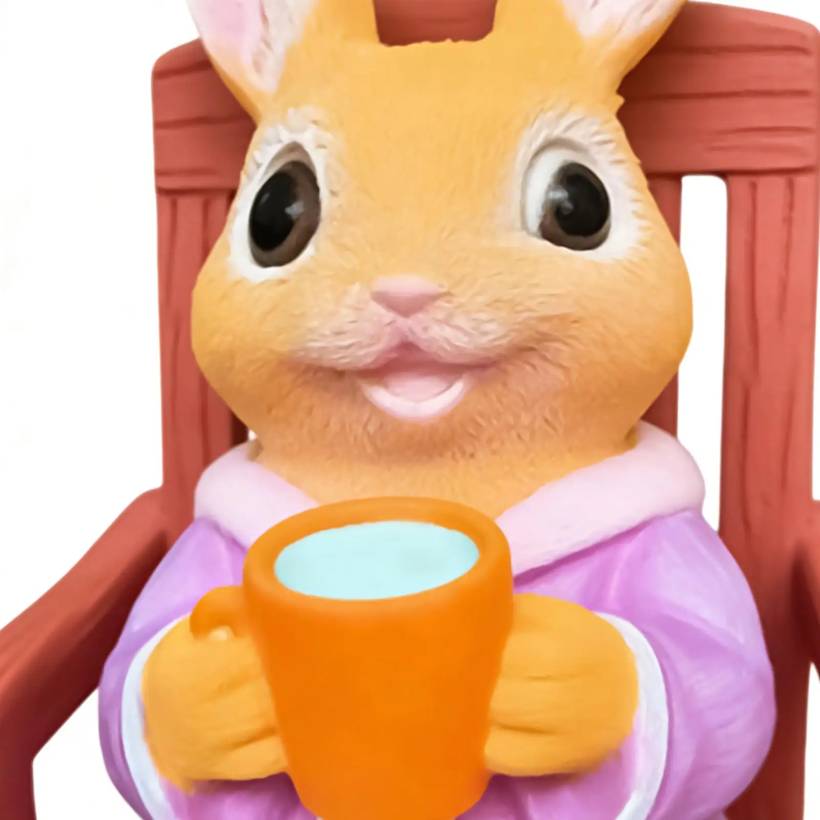 Rabbit Statue Cute Rabbit On Rocking Chair Garden Statues For Easter Home Housewarming Table Shelf Yard Lawn Patio Indoor