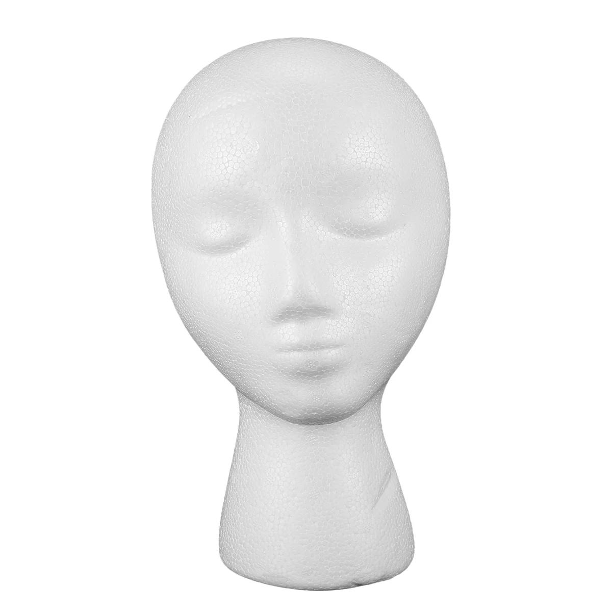 AT77 Foam Mannequin Wig Head Display Hat Cap Wig Holder White Foam Head