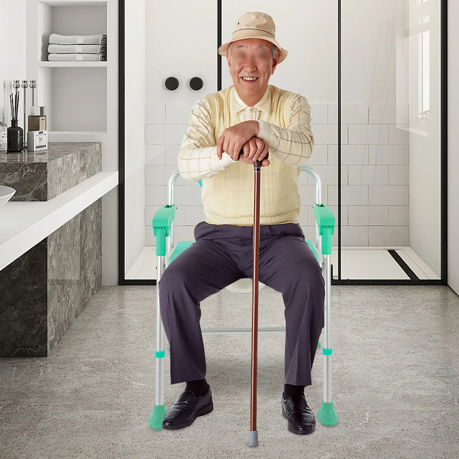 

High-quality, Groove Anti Slip Shower Chair - Blue, Used in Hospitals, Nursing Homes, Retirement Homes
