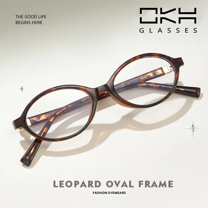 OKH Fashion Design Oval Women Eyeglass Frame Optical Glasses Reading Glasses with Blue Light Myopia Prescription Eyewear Custom