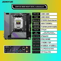 La placa base JGINYUE AM5 admite procesadores de CPU AMD Ryzen serie 7000 DDR5 memoria RAM de doble canal ITX B650i Night Devil