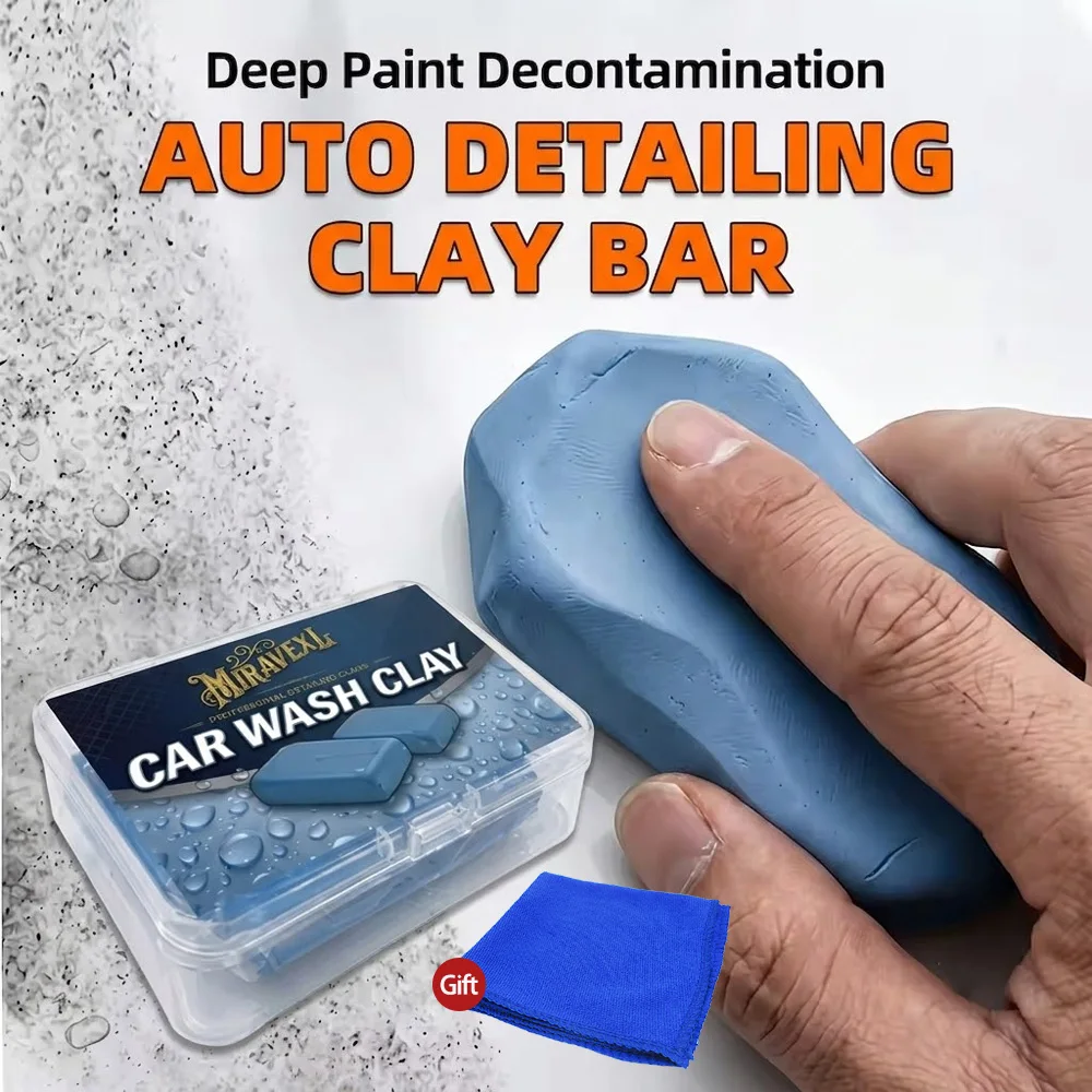 Professional Auto Detailing Clay Bar with Storage Box Reusable Fast Remove Flying Paint Iron Dust Cleaner for Car Paint Glass