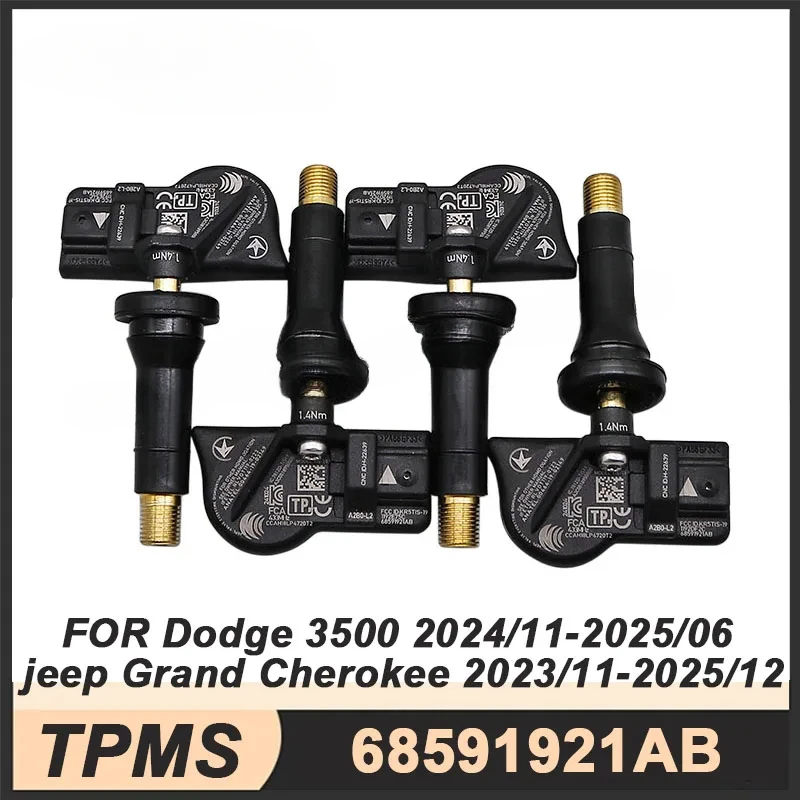 

4PCS Tire Pressure Monitoring Sensor TPMS Sensor FOR Dodge 3500 jeep Grand Cherokee 2024-2025 433MHZ 68591921AB