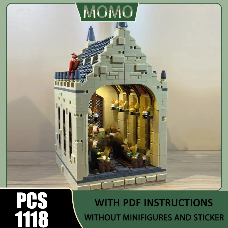 

Movie Model Moc Building Blocks Great Hall Book Nook Model Technology Brick DIY Assembly Creative Model Construction Holiday Toy