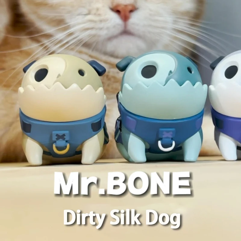 Mr.Bone Fourth Generation Camping Dirty Silk Dog Sitting Style Fashion Play Blind Box Doll Diy Decoration Collection Art Toys