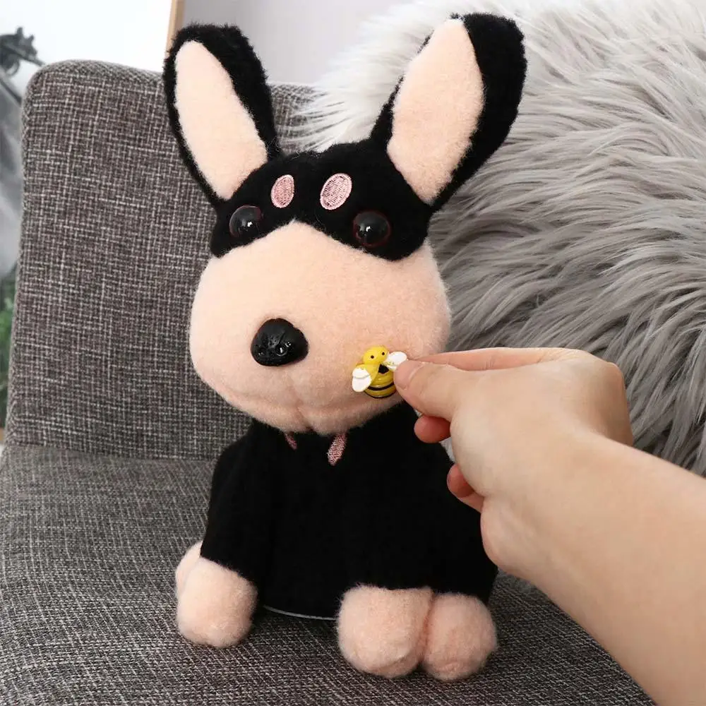 Black Dog Electric Bee Dog Plush Toy Recording Learn To Talk Electric Bee Puppy Doll Singing Bee Dog