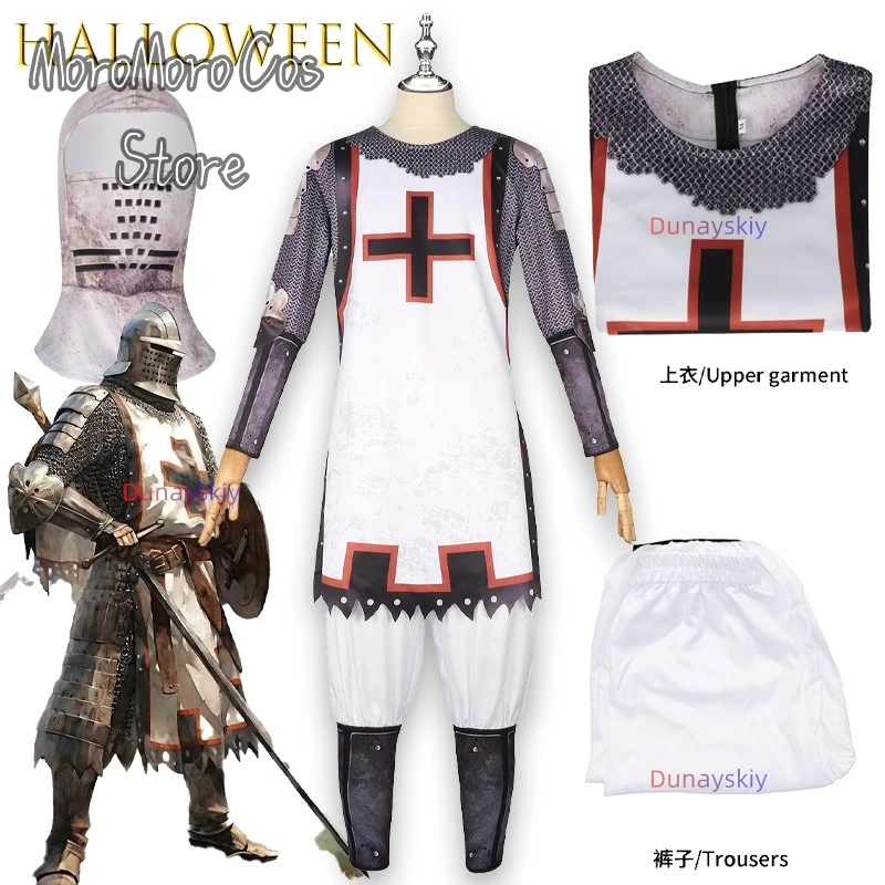 

Мужские футболки с винтажным принтом, косплейコス Viss Samurai Pattern Knights Templar, 3D хлопковая уличная одежда, осенняя одежда большого размера с длинными рукавами