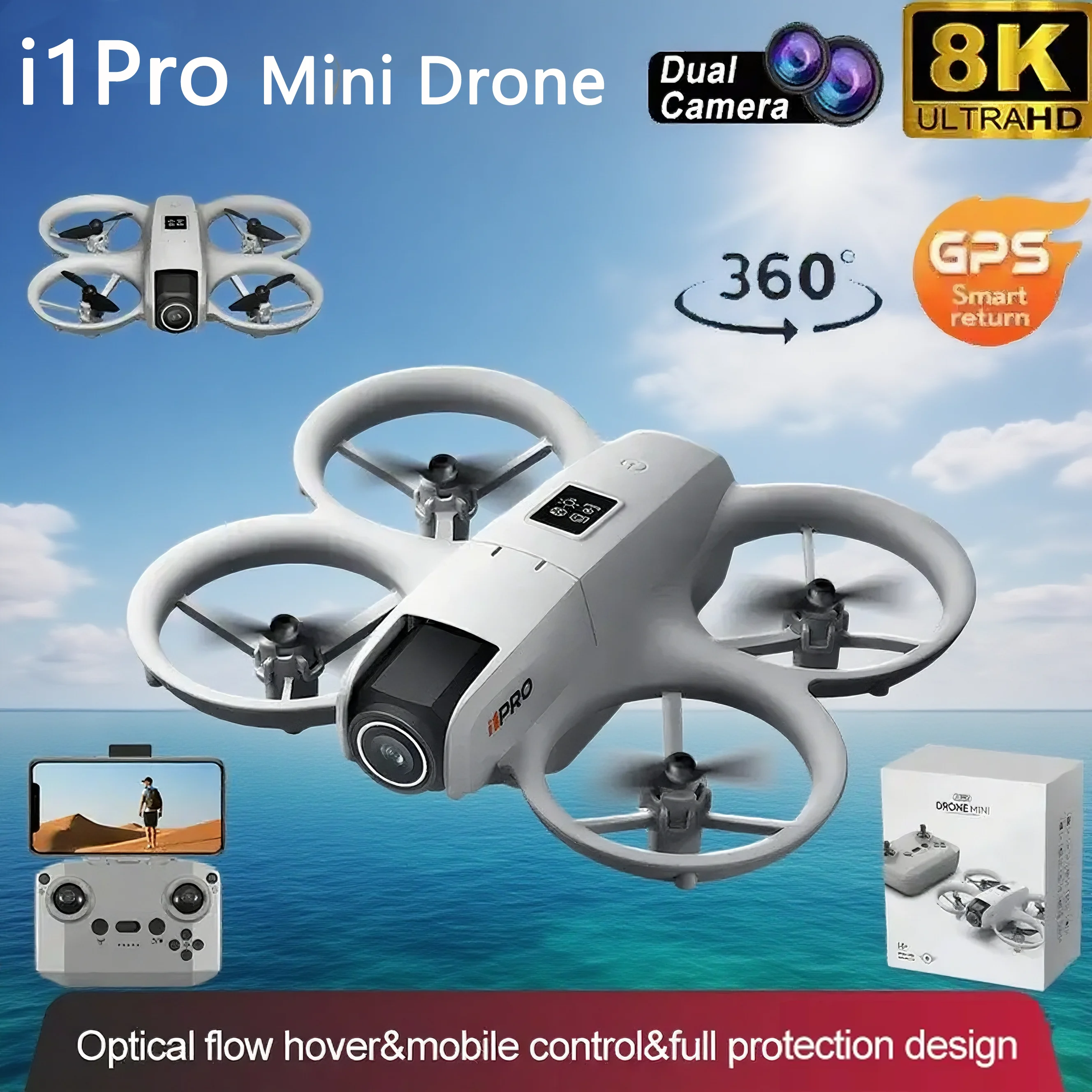 

2025 НОВЫЙ i1PRO Мини-Дрон Профессиональный 8K HD Камера Дрон 5G WIFI FPV БПЛА С пультом дистанционного управления на экране Предотвращение Воздушный квадрокоптер