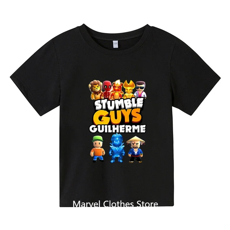 Stumble Guys Camiseta Para Crianças Meninos Meninas Harajuku Camisa Dos Desenhos Animados Camisetas Engraçadas Quarta-feira Stumble Guys Roupas Infantis