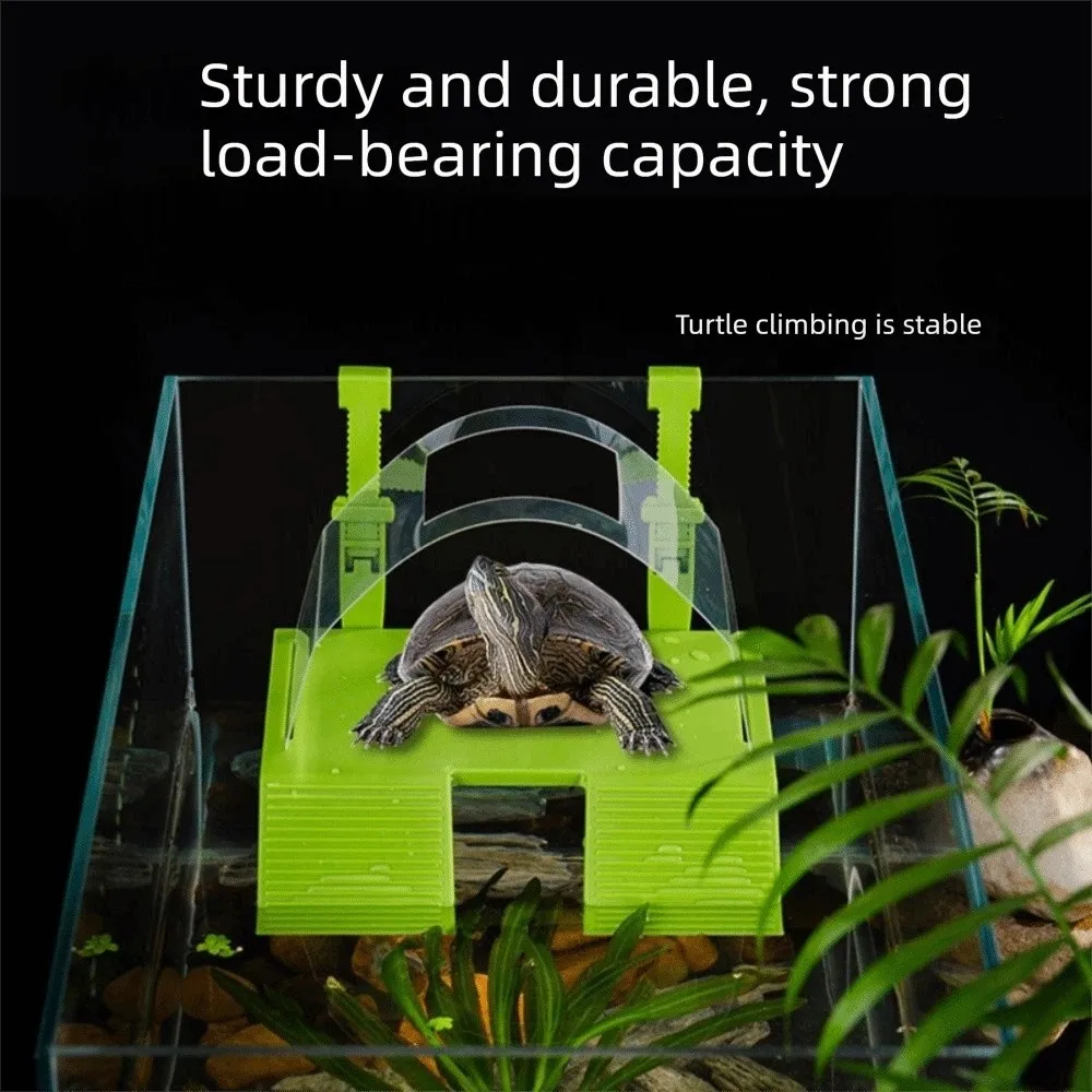 Double Ramp Hanging Turtle Basking Platform with Hooks Removable Floating Turtle Dock Non-Slip Anti-Escape Cover