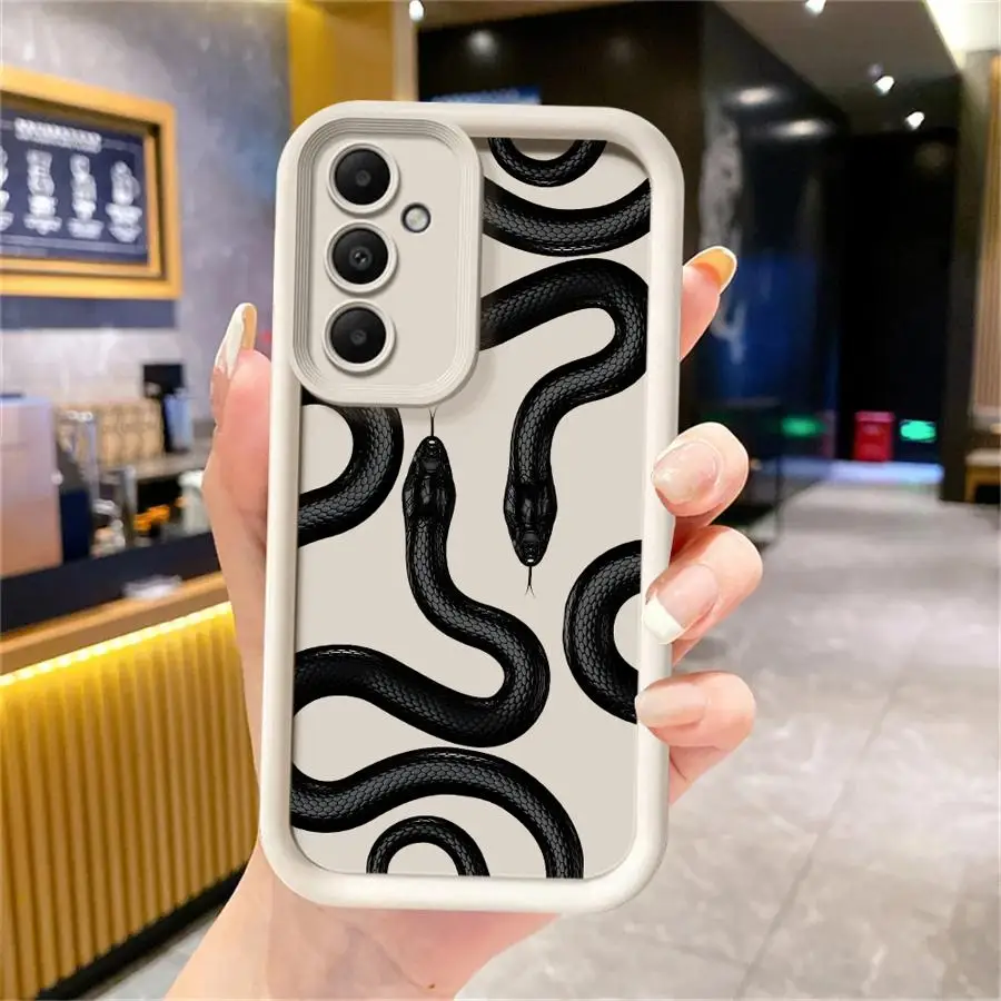 Luxury Snake Graphic Phone Case for Samsung Galaxy A33 A34 A12 A13 A14 A22 A32 A23 A24 5G Soft Cover Funda Capa