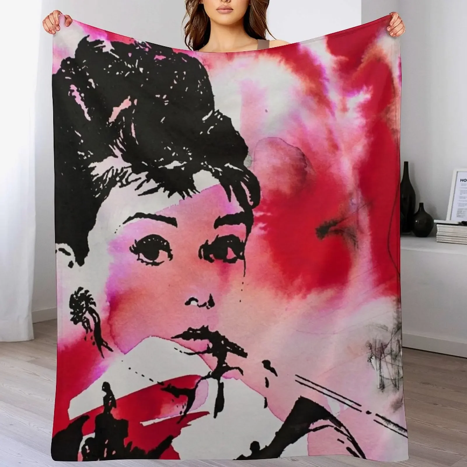 

Audrey Hepburn Throw Blanket Wrinkle Resistant Lightweight Blanket