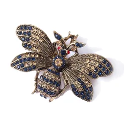 Vintage Insect Jewelry Shiny Zircon Butterfly Brooches Retro Pins Rhinestone Delicate Moth Brooches Pin for Women Dress Accessor