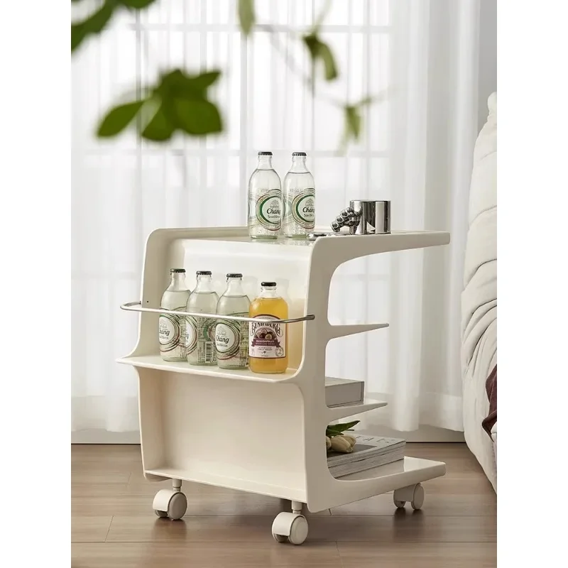 

Kaishang Nordic Cream Style Side Table Small Unit Sofa Multifunctional Small Tea Table Bedroom Mobile Small Push