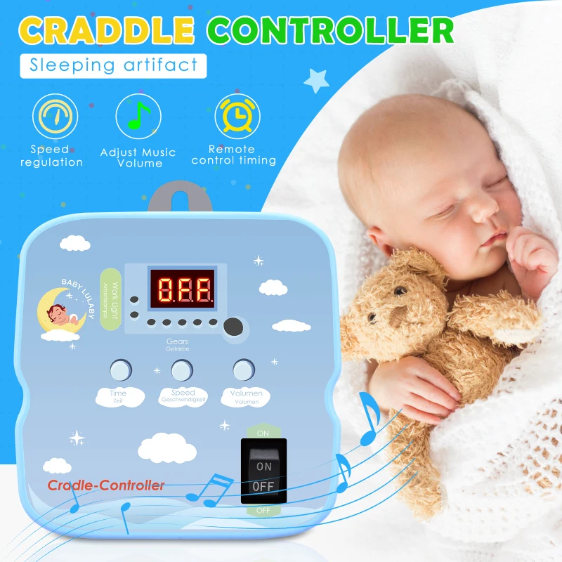 Babyschaukel-Controller Elektrische Baby Swing Controller,2 Veer, Afstandsbediening, Motor Veerbeugel, Verstelbare Timer, Geen Lawaai