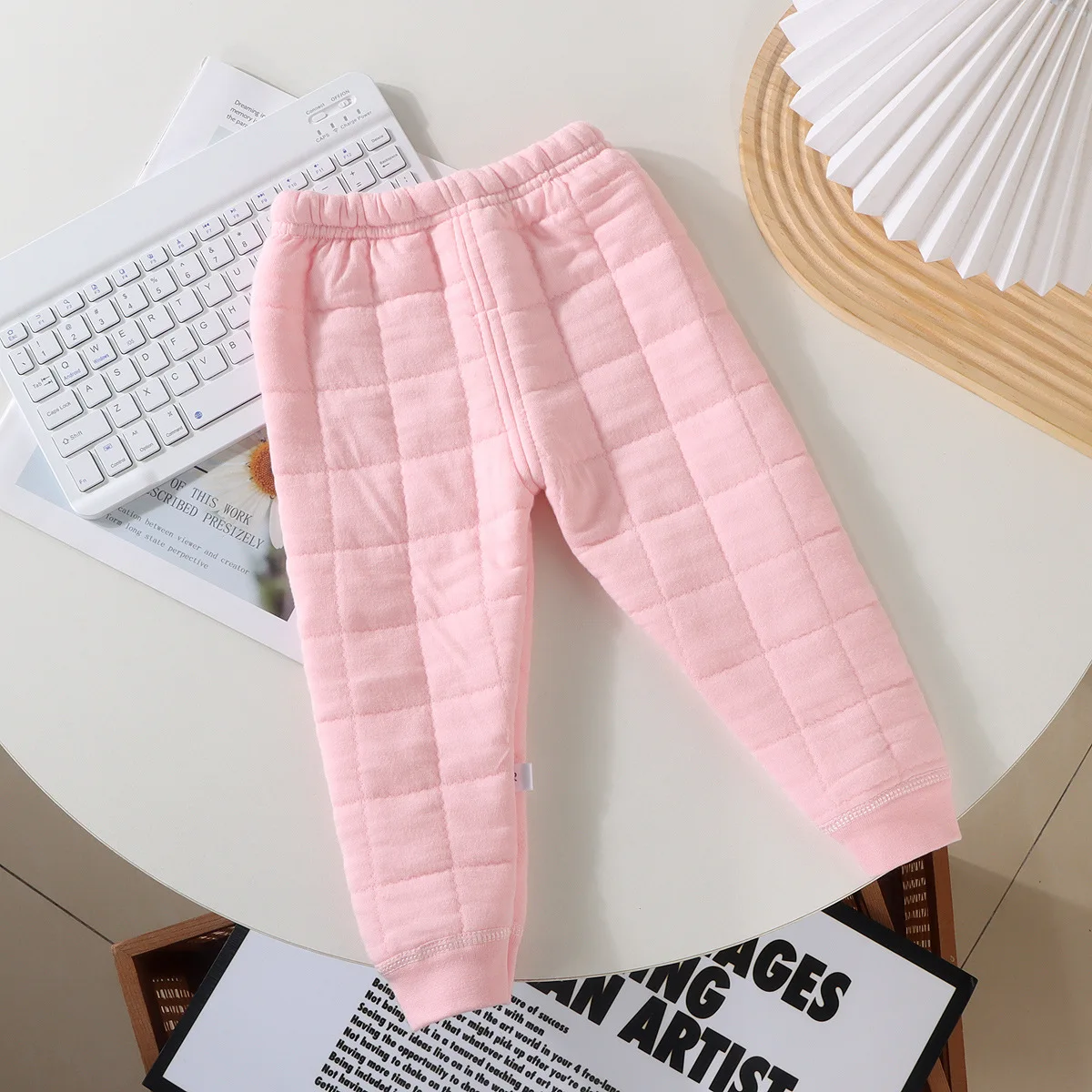 Children's warm pants, three-layer cotton thick autumn cotton wool boys and girls' bottom, baby sleeping pants