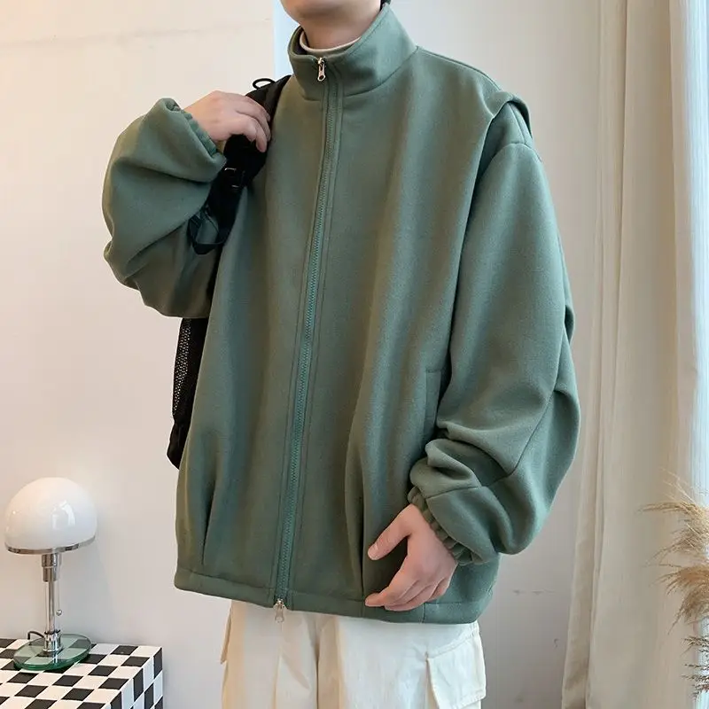 

Wool Blend Jacket Man Big Size Mens Single-Breasted Traditional Black Business Casual Pure Woolen Formal Buttons Office Decorate