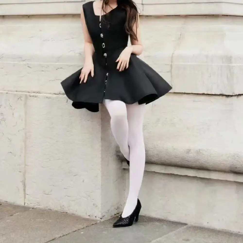 

100D White Stockings Uniform Size Anti-hook White Pantyhose Anti-sloughing Black/white Ballet Dance Tights Women