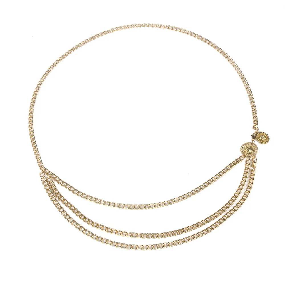 سلسلة خصر معدنية لليوغا متعددة الاستخدامات وبسيطة وذات طابع شخصي، منتج جديد عبر الحدود، إكسسوار للنساء متعدد الحلقات وقابل لل...