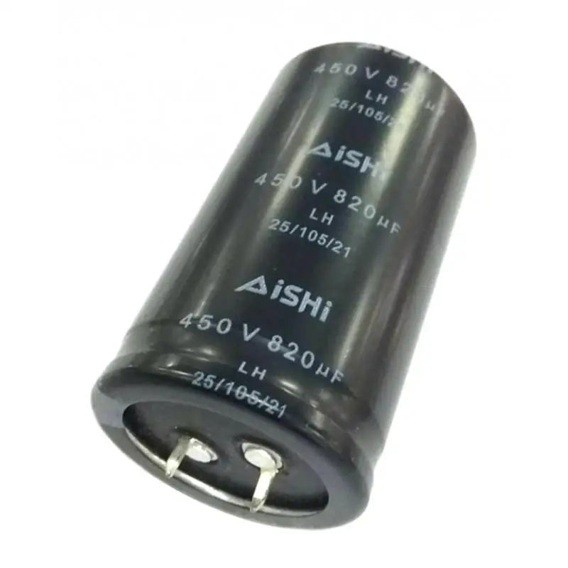 Cylindrical Radial Electrolytic Capacitor 820UF 450V Black Aluminum Foil Long Life for Industrial Switching Power Supply