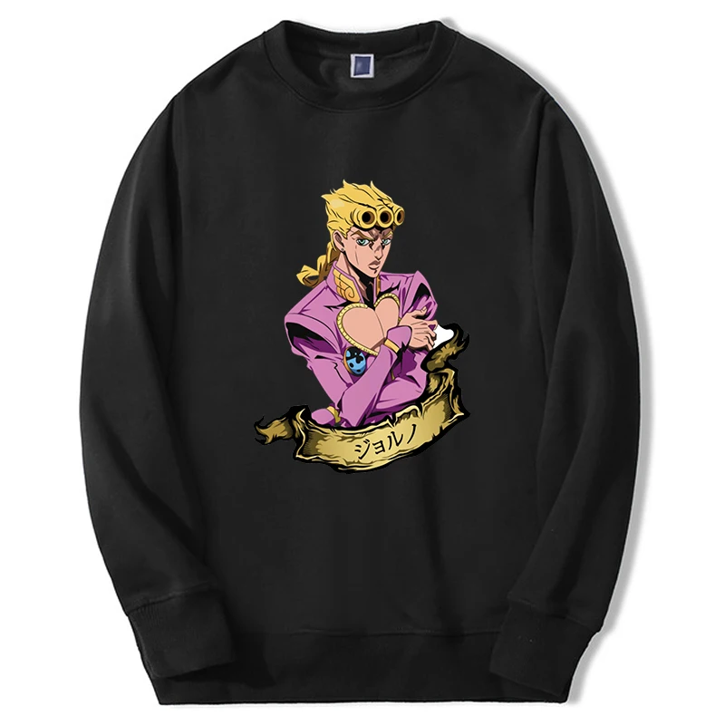 

JOJO's Bizarre Adventure Unisex Hoodie Hot Japan Anime Giorno Giovanna Printed Men's Sweatshirts New Crewneck Hoody Tracksuit