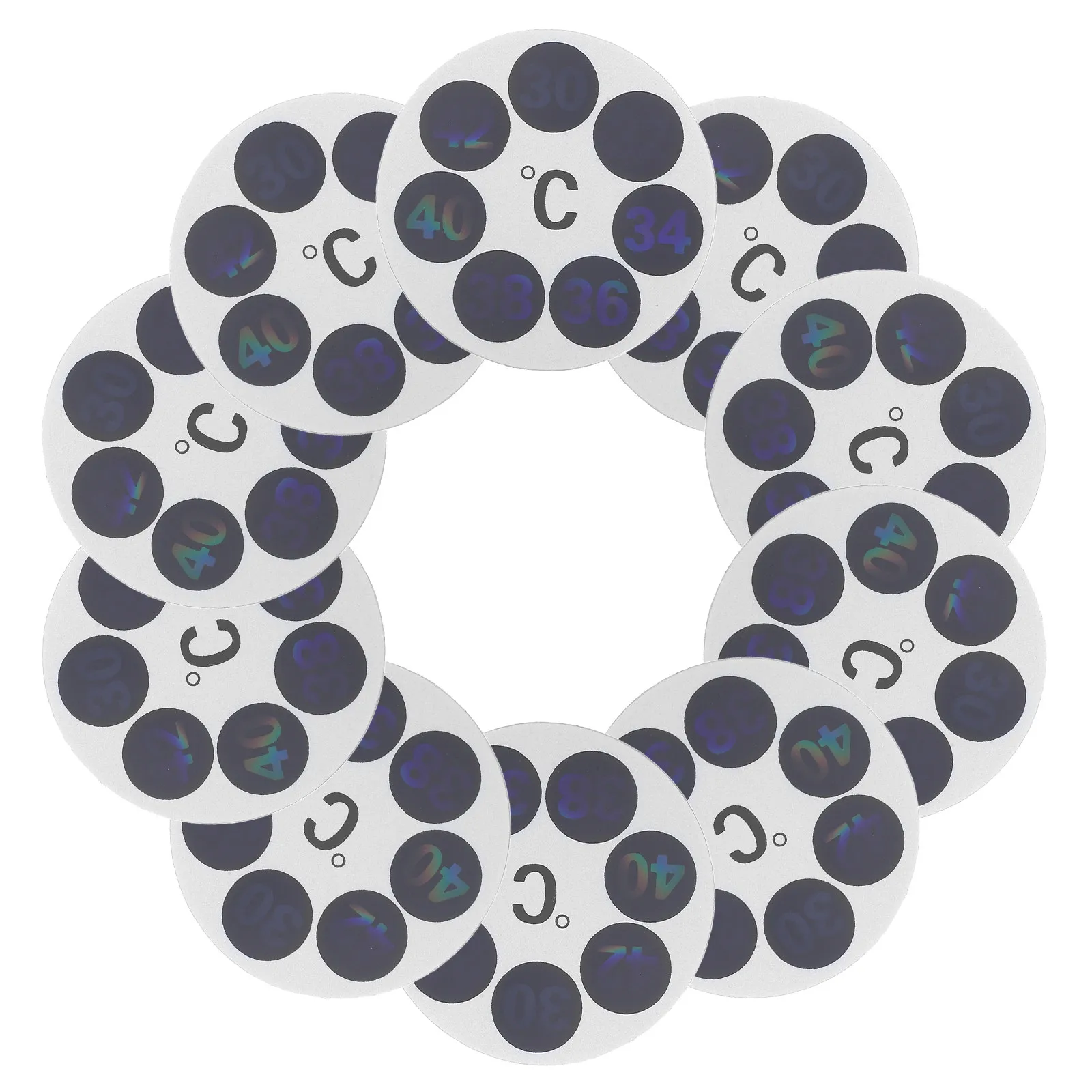 

10Pcs Bath Tub Thermometers Self Adhesive Temperature Sticker for Bath Water Monitoring Round Waterproof Decal Color