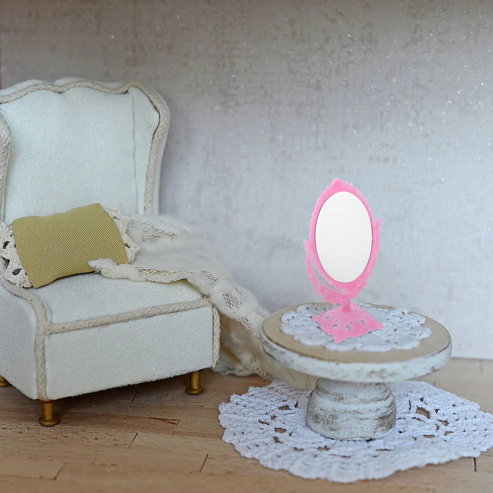 Dollhouse Mini Mirror Elegant Design Compact Size High Definition Reflections for Tabletop and Travel Use 1:12 Scale