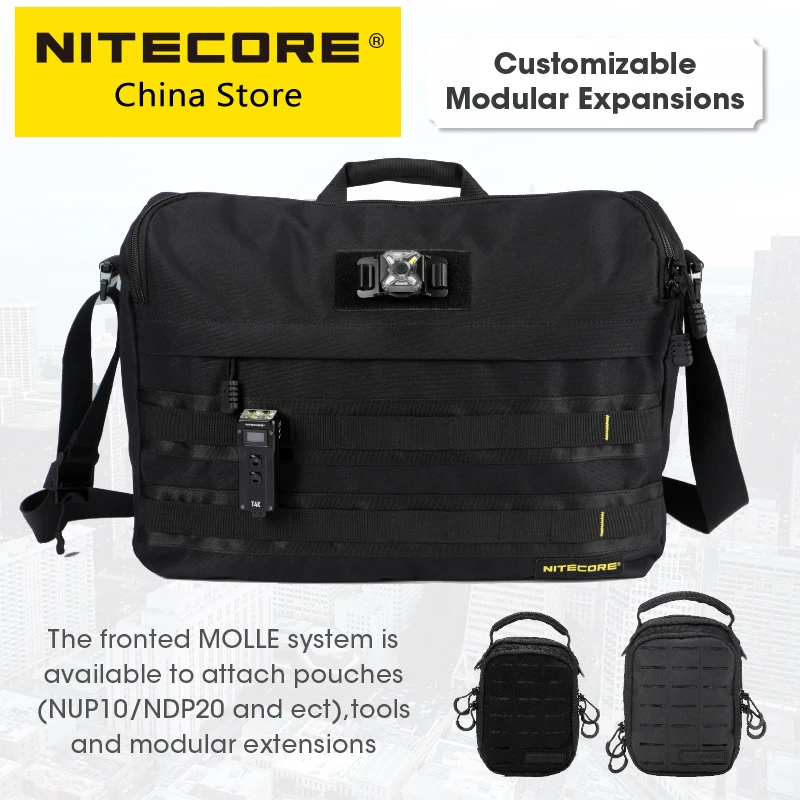 Wholesale NITECORE SLB09 9L Commuter Sling Bag Black Business Laptop Shoulder Bags Men 500D Travel Waterproof Range Molle System