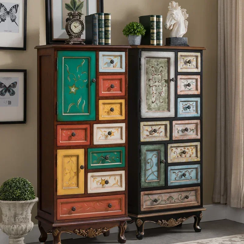 

Multi-Drawer Cabinet New Chinese Drawer Wall Storage Cabinet