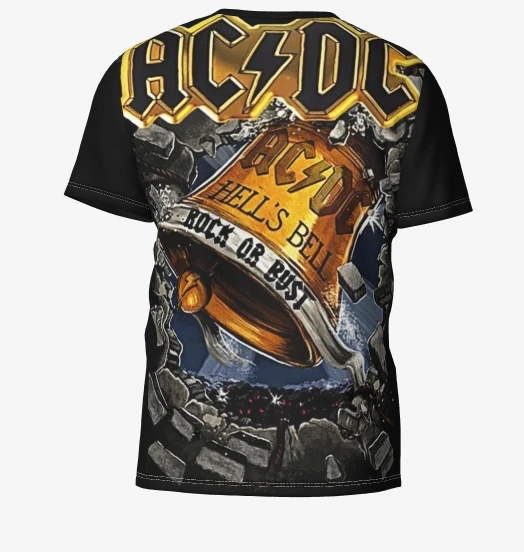 يمكن ارتداؤها بطباعة بوتيك ثلاثية الأبعاد لفرقة الروك Acdc للرجال والنساء في نمط عصري كاجوال برقبة دائرية وأكمام قصيرة
