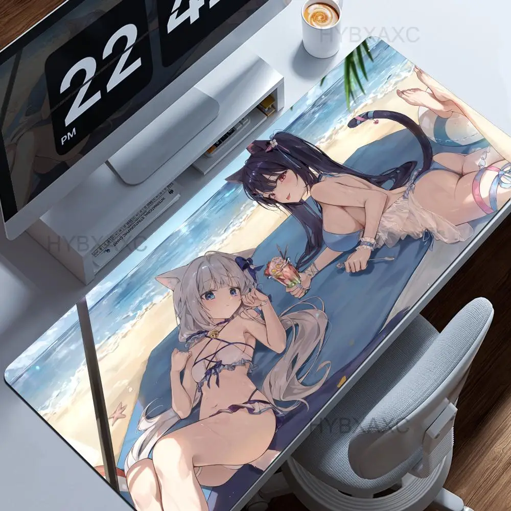 

400x900 мм домашний HD коврик для компьютерного стола резиновый коврик для мыши аниме Nekopara ковер игра офис ноутбук мягкий коврик для стола настольный защитный коврик