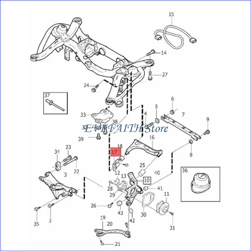 

124B Automotive Suspension Bushing Bracket for 2003-2016 31277897 31277898 Left and Right Rear Upper Control Arms 2x