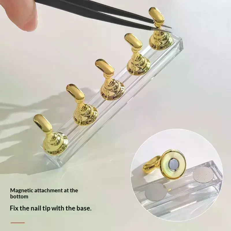 Nail Practice Stand Chess Shape Nail Holder Strong Magnet Fake Nail Display Rack For Beginner Nail Art Training Use Magnetic