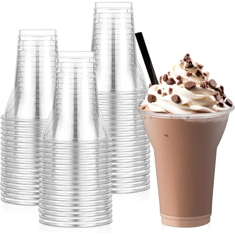 

50 Pcs Plastic Parfait Cups for Root Beer Float Peanut Buster Sundae Yogurt Ice Cream and Milkshake Serving Classic Clear Dispo