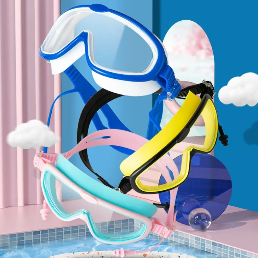 

Water Sports Big Frame Swimming Goggles Wide View Anti Fog Swimming Eyewear Anti-UV Transparent Swim Glasses Kids/Adult