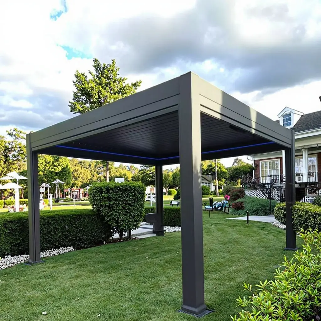 Best Selling Outdoor Leisure Garden Pavilion Affordable Aluminum Alloy Pergola Exquisite Rust Proof Treatment Sunshade Gazebo