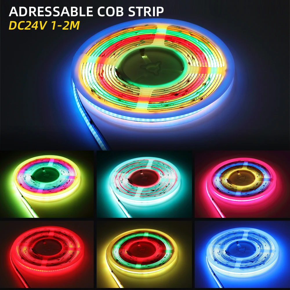 

Addressable COB LED Strip 5V 12V 24V Full Dream Color LED 720LEDs Magic Colorful Room Decor Lamp