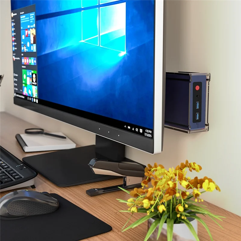N93R تحت حامل المكتب لـ Beelink S12 Pro Mini PC حامل مكتبي حامل مضيف الكمبيوتر مع مسامير