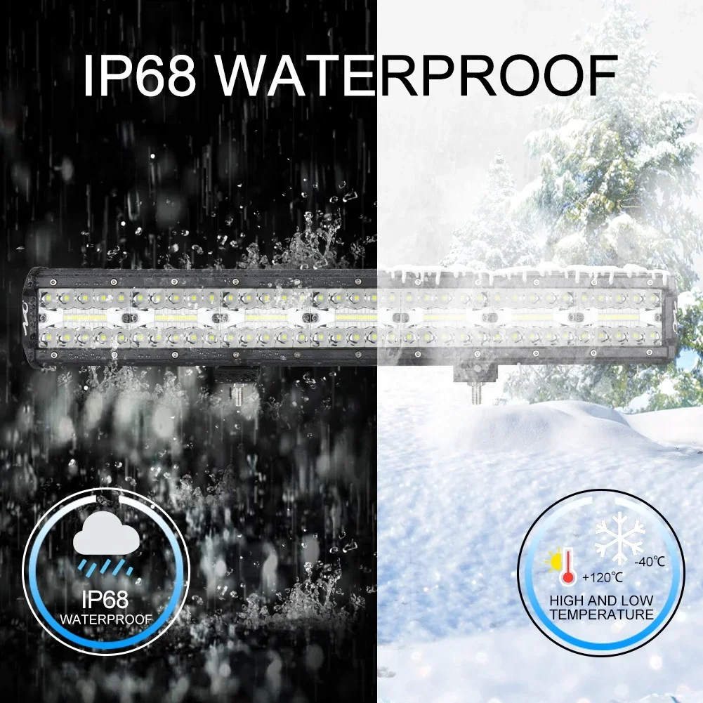 20Inch LED Light Bar NAOEVO 420w Flood Spot Combo Beam White Driving Lights Fog Light LED Work Light for Trucks Off Road Boat view 4