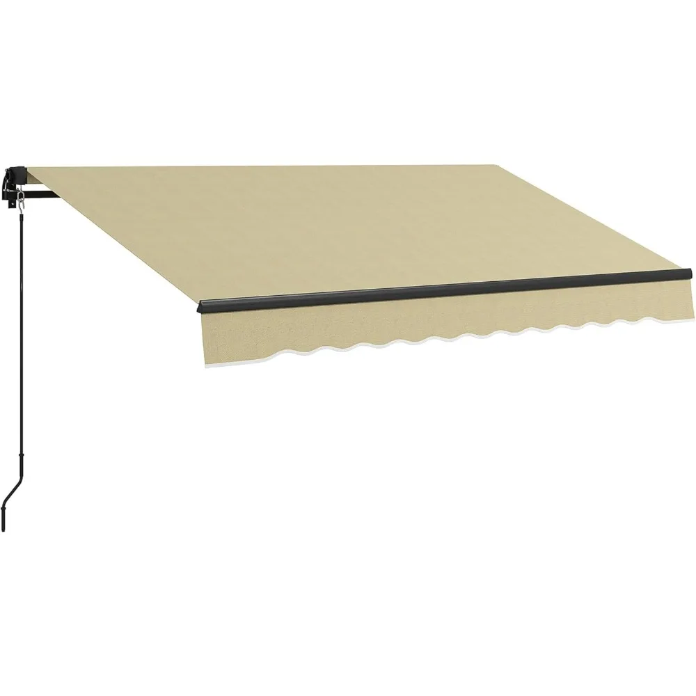 

8' x 6.5' Retractable Awning, Patio Awning Sunshade Shelter with Manual Crank Handle, 280gsm UV Resistant Fabric and Aluminum F