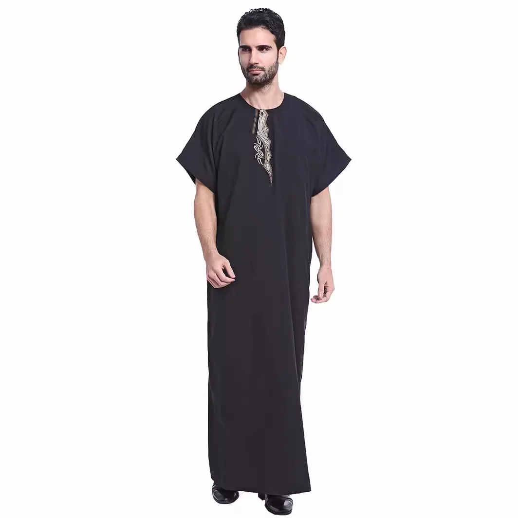 Arab Muslim Men's Robes, Jubba Thobe Clothing, Long-sleeved Islamic Ethnic Robes, Fashionable and Loose Muslim Clothing S-3XL