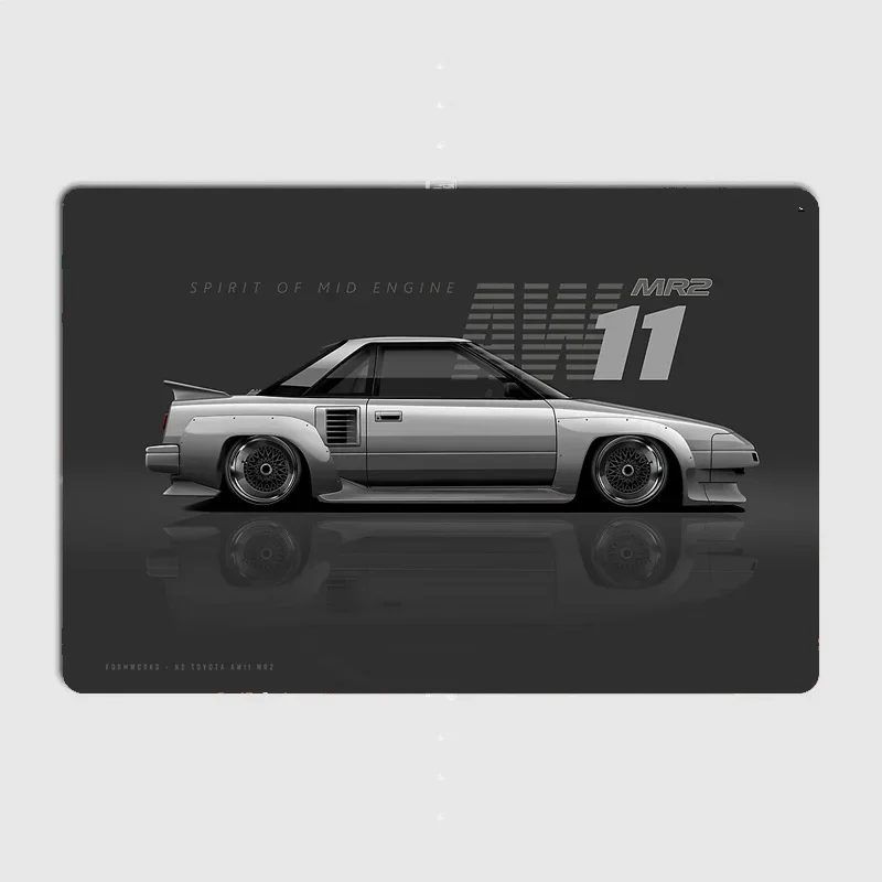 Classics High-performance Sports N2 AW11 MR2 Sports Car Metal Poster indoor outdoor Home Bar Tin Sign Room Decoration Wall Decor