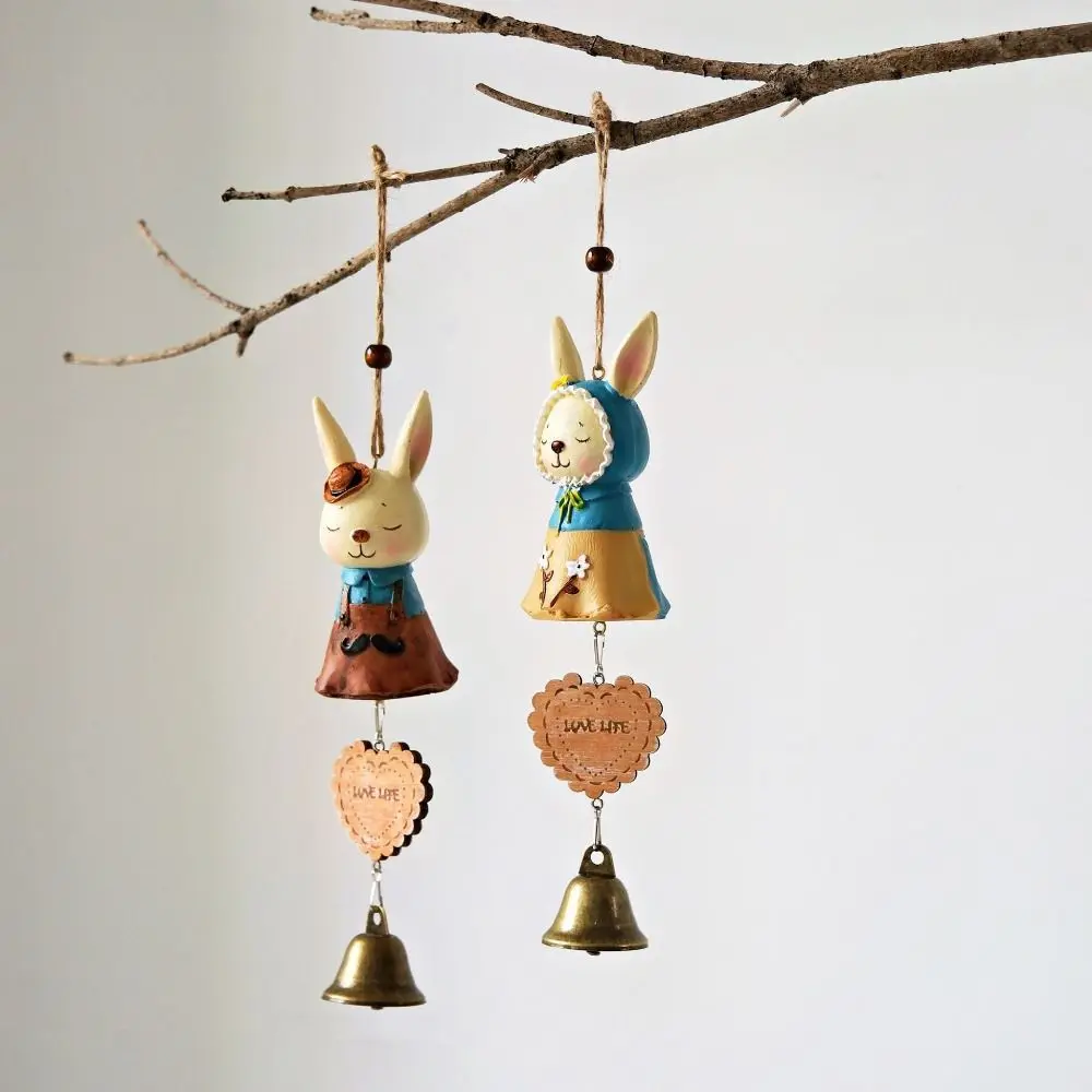 New Resin Japanese Wind Chime Cartoon Animal Japanese Anime Style Wind Bell Musical Sound Copper Hanging Ornament Home Decor